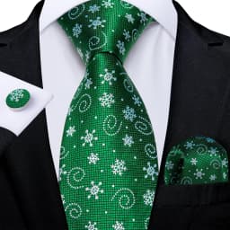 Blue Green Christmas Men tie Set with Handkerchief Cufflinks Wedding Prom Groom Accessories Perfect Gift for Men