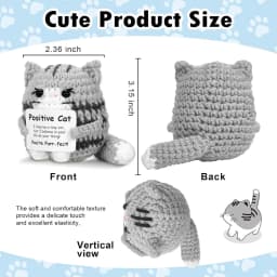 Positive Crochet Handmade Amigurumi Doll Emotional Support Pocket Hug Knit Plant Flower Encouragement Gift for Friends Coworker