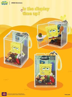 SpongeBob Bikini Bottom Day Building Block Blind Box Mini Hanging Toy Trendy Gift for Fans Genuine AREAX Cute Cartoon Decor