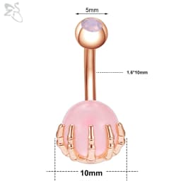 ZS 1 PC Cute Shell Pendant Belly Button Ring Moonstone Drop Belly Rings 14G Stainless Steel Summer Flower Navel Piercing Jewelry