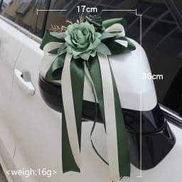 Yannew 6pcs Multi-use Wedding Car Door Handle Decoration Flowers Car Rearview Mirror Flower Just Married Auto Decor Accessories