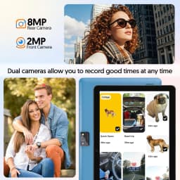 Android 15 Tablet, 10.0-inch Screen, Quad-Core Processor, 12GB RAM (3GB+9GB), 64GB Storage, 2MP+8MP Dual Cameras, 6000mAh