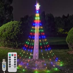 LED Christmas Waterfall String Light Christmas Tree Indoor Outdoor Garland Decoration Solar / USB Lamp for Garden Party Wedding