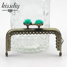 KISSDIY 10pcs 8.5CM Rose Head Pattern Purse Frame Antique Bronze Square Shape Bag Kiss Clasp Lace Metal DIY Bag Accessories