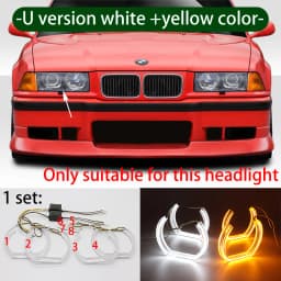 Switchback DTM Style Light LED Angel Eye Dual Color for BMW E36 3 Series with Euro headlights 1992-1998