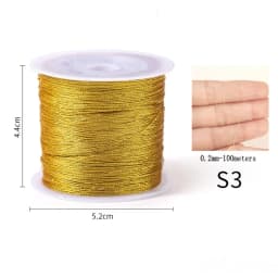 0.2-1MM Metallic Ornament String Silver Gold Color Cord Jewelry Thread for Christmas Tree Hanging Crafts Making Gift Decoratiion