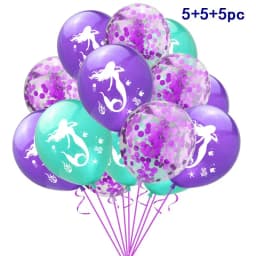 Mermaid Birthday Balloons Set 32inch Purple Number Shell Foil Ballon Girls Happy Little Mermaid 1st 2nd 3rd 4th Birthday Balloon