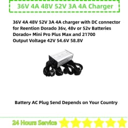 Reention Dorado Ebike Battery Charger Dorado Mini Pro Plus Max 21700 36V 48V 52V 2A 3A 4A Dorado E-bike Battery Charger