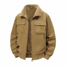 Men's Winter Jackets Plush Men's Cargo Jacket Fleece Parkas Lamb Fur Lining Men's Cold Jacket Thickening Motorcycle Jacket 3356