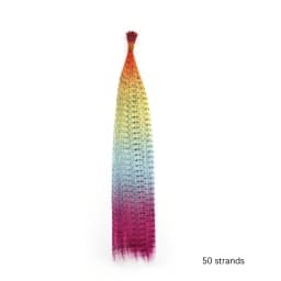 Synthetic Feather Hair Ombre Color Feather Extensions Rainbow Colorful Hair Feather Extension Long Straight Hairpieces for Girls