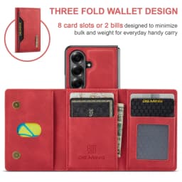 DG.MING Leather Wallet Phone Case for Samsung Galaxy Z Fold 8 Ultra 7 6 5 4 3 fold7 fold6 fold5 Cards Holder Funda Cover Hoseje