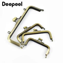 2/5Pcs 8.5/10.5/15/18.5cm Metal Bag Handle Square Smooth Clourse Purse Frame Kiss Clasp Handbag Sewing Brackets Bags Accessories