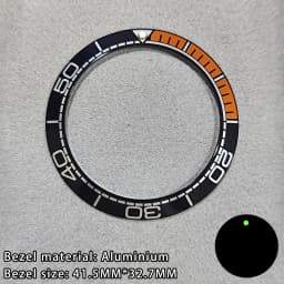 41.5mm Sloping Ceramic/Aluminum Luminous Bezel Insert For 43mm Case Watch Accessories Inner Diameter 32.7mm Bezel Accessories