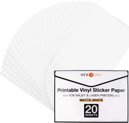 HTVRONT 15/20 Sheets 11X8.5in Matte Glossy Printable Vinyl Sticker Paper A4 Self-adhesive Copy Paper for Inkjet & Laser Printer