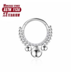 G23 Titanium Flower Nose Rings Hoop Zircon Piercing Diaphragm Tragus Cartilage Ear Perforated Clicker Ladies Lip Body Jewelry