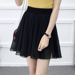 Summer 2026 Korean Style  Floral Chiffon High Waist Elastic Slimming Skirt Pants Half Body Cute Style Casual Print Skirt