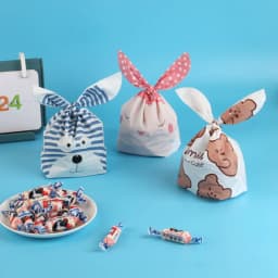 25pcs Animals Rabbit Ear Bags Birthday Party Candy Gift Jewelry Bags Baking Packaging for Biscuit Kids Cookie Plastic Pouches