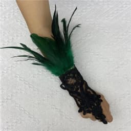 1PC Sexy Lace Feather Gloves Gothic Mesh Sleeve Halloween Party Wedding Stage Dance Performance Sleeve Wrist Cuffs Gloves
