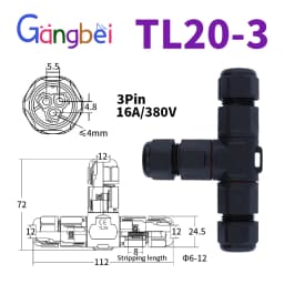IP68 L12 L16 L20 L25 Waterproof Cable Connector 2/3/4Pin Screw Wiring Terminal Wire Connectors for Electrical Light Junction Box
