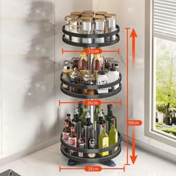 Multi-purpose 360° Rotating Storage Box Space-saving Non-slip Countertop Kitchen Storage Tableware Cosmetics Spice Storage Box