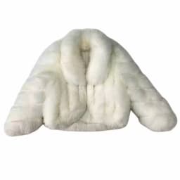 Women's Luxury Natural Fox Fur Jacket Long Turn-Down Collar Real Fox Fur Jacket Turn-down Collar Luxury