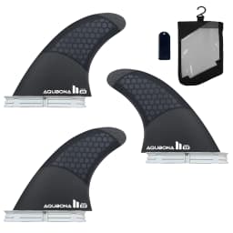 Single/Dual II Tab Surfing Fins - Tri Fins Set Honeycomb Fiberglass & Carbon S/M/L Size - Come with Fin Key Screws and Wax Comb