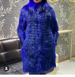 Women's Striped Real Silver Fox Fur Coat, Long Cardigen with Wool Lining, Big Size Clothes, Elegant Outwear, Spring, Lux18A09164