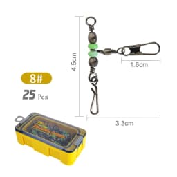 New 8# 10# Luya Shrimp Fishing Group Luminous Ball Bearing Rolling and Rotating Solid Ring Buckle Set Pin Set Fishing Connector