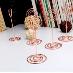 10pcs Gold Swirl Wedding Table Number Name Place Cards Holders Stands Note Menu Clip for Wedding Party Event Banquet Decorations
