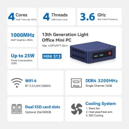 Beelink Mini S13 Intel Processor Twin Lake-N150 Mini S N5095 N95 N100 Mini PC DDR4 8G 128G 16G 500G Windows 11 Desktop Computer