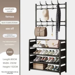 DIVEDEER 4-5 Tier Home Wardrobe Rack Bedroom Wardrobe Rack DIY Dustproof Storage Cabinet Shoe Rack Hanging Bag Storage Cabinet