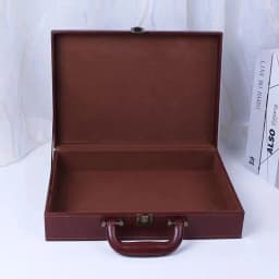 2025 New Cover Style Briefcase Men's Handheld Shoulder Business Leisure Insurance Contract Document Storage Box 34X24X8.5CM