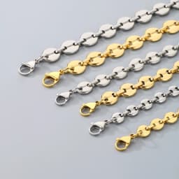 7/9/11mm Multi-Size Coffee Bean Link Chain Bracelet For Men Women Gold Color Stainless Steel Punk Fashion Jewelry