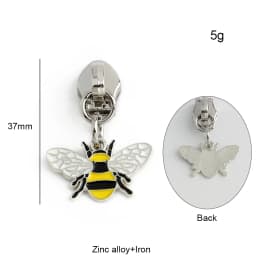 10/30/100PCS Cute Enamel Bee Sunflower Cherry 5# Zipper Puller Slider Heads For Tape Purse Bags Hangbag Charm Gift Accessories
