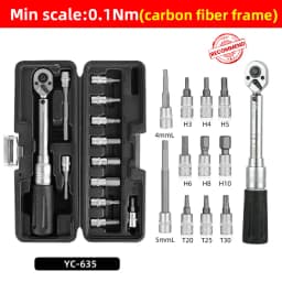 BIKEHAND Professional Torque Wrench Set 1/4'' Drive Bicycle T20/25/30 Allen Key Tool Socket Spanner Kit Motorcycle Repair Tool