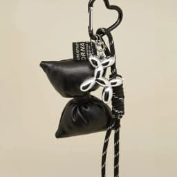 Sweet Quilted Leather Bow Keychain Organizer Cute Mini Bag Charm for Girls Sweet Korean Bow Key Holder with Pendant