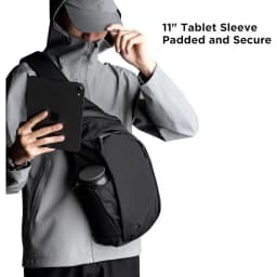 7.5L Single Shoulder Sling Chest Bag Crossbody Backpack Water Bottle Holder Fits 11 Inch Tablet For Daily Travel Running Workout