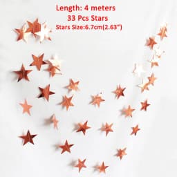 Iridescent Number 16 Paper Star Dot Garland Hanging Bunting for Sweet Rose Gold 16th Happy 16st Birthday Anniversary Party Decor