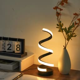 1PC Simple Spiral External Emitting Bright Desktop Desk Lamp, USB - Three-color Lighting, Suitable for Living Room and Bedroom D