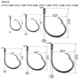 Giant Fishing Hook 5/0-16/0 Forged In-line Circle Hooks Shark & Swordfish Tuna Hook Stainless Steel Big Game Saltwater Fishhook