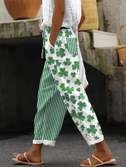 Ladies New Hot Plus Size Printed Simple Roll-up Casual Pants Streetwear Women PantsNine-minute Pants Breathable CoolSummer