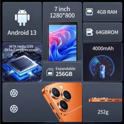 New I17 Android Kids Tablets 7 Inch Octa Core 4GB RAM 64GB ROM Dual Cameras Learning Education Cheap And Simple Tablet PC