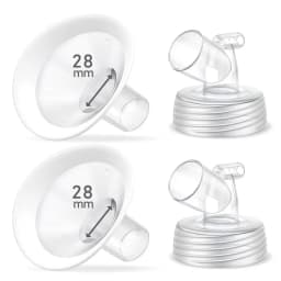 2 Packs Flange Set, Updated Soft Rim Shield and Wide Mouth Base Connector Pump Parts for Spectra S2 S1 9 Plus Breast Pump