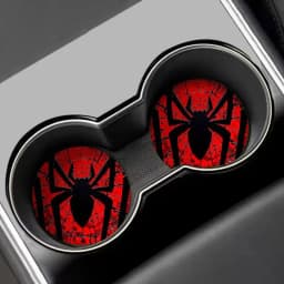 Kawaii Marvel Spider-Man Car Coaster Water Cup Mat Anime Cartoon Car Decoration Non-slip Mat Universal Storage Accessories Gifts