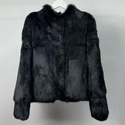 Women's Genuine Rabbit Fur Coat Stand Collar Luxury Winter Fur Outerwear