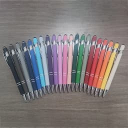 100 Pieces Free LOGO Engraving Ballpoint Pens for Touch Screens Metal Aluminum Handle Push Pen Writing School&Office Supply