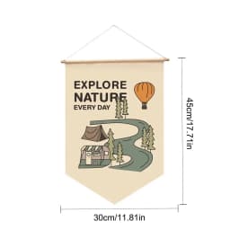 Outdoor Camp Flags Camp Decoration Canvas Hanging Cloth Bunting Home Decorations Camping Banner Spring Travel Kids Room Ornament