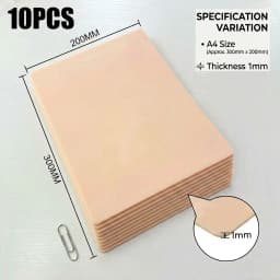 A4 Size Tattoo Practice Skin 3/1mm Double Side Silicone Permanent Makeup Eyebrow Synthetic Leather Training Fake Skin Accessory