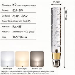 Modern Acrylic Diamond-Cut E27 E14 LED Bulb Chandelier Warm White Light cold 4000k Plug-in Hanging Lamp for Living Room Decor