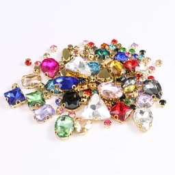 130pcs/lot Gold Claw Setting Glass Rhinestone Mixed Shape Sew On Crystal Stone Diamond for Wedding Dress Shoes Bags DIY Trim
